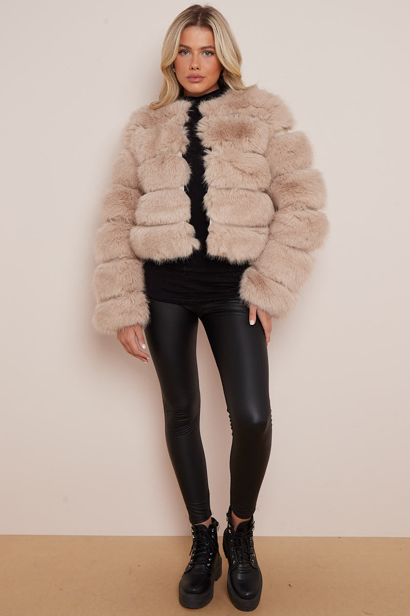 Maya | Ultra Soft Beige Faux Fur Jacket