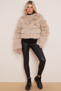 Maya | Ultra Soft Beige Faux Fur Jacket