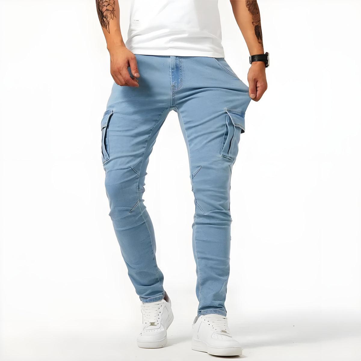 FRANCIS | Stretch Denim Cargo Trousers